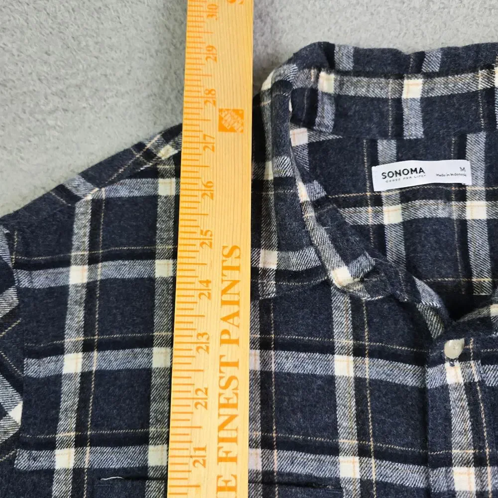 Sonoma Flannel Button Shirt Lot of‎ 2 Men's Medium Plaid Workwear Long Sleeve